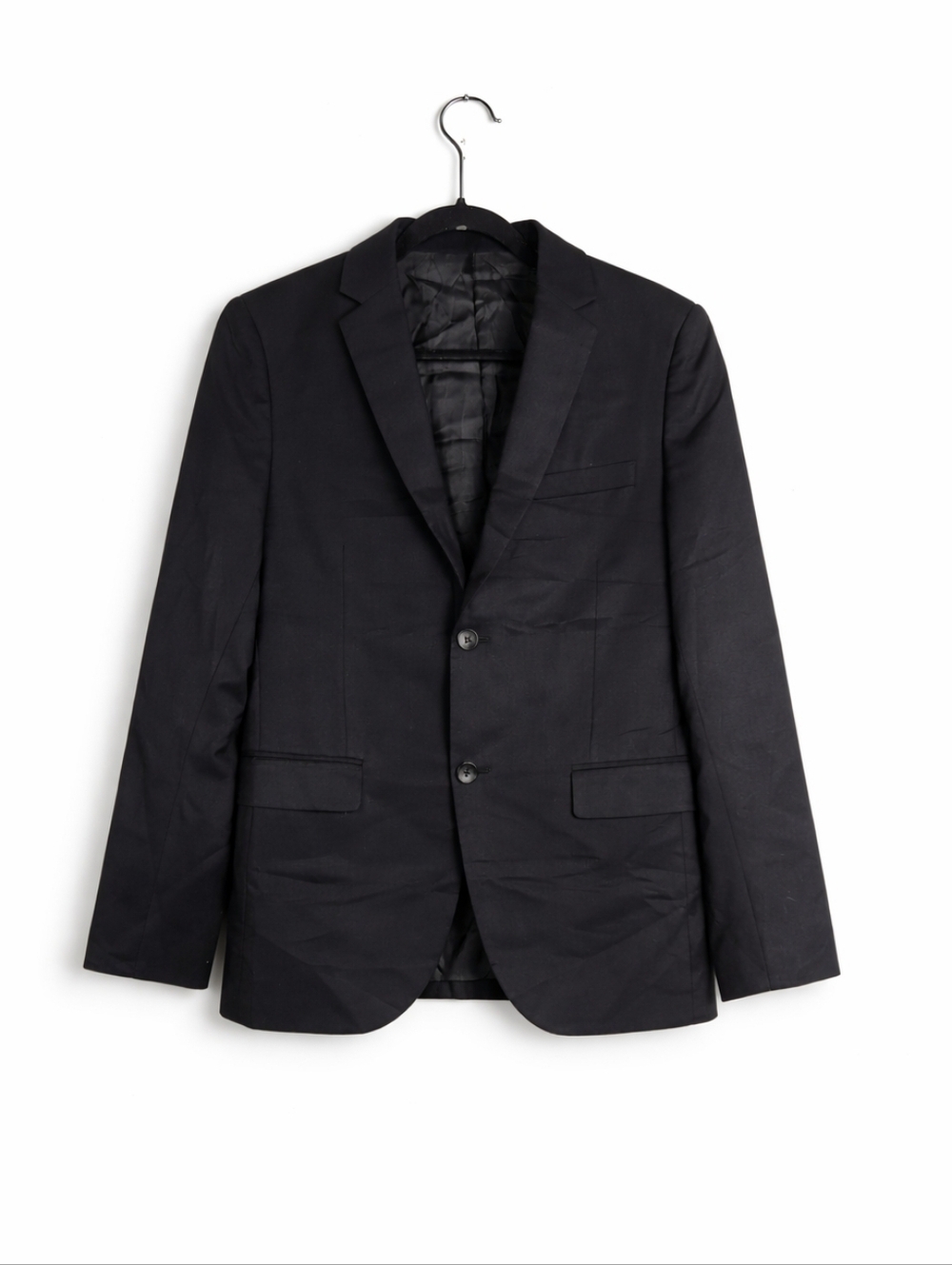 Theory XLON NP BORDO E0571172 Black Wool Blazer Men's 36S Tailored Fit 2 Button